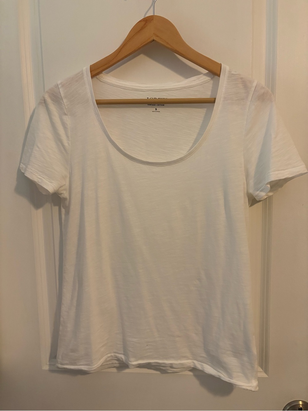 Jcrew White Scoop Neck Women's Cotton Tee in Small